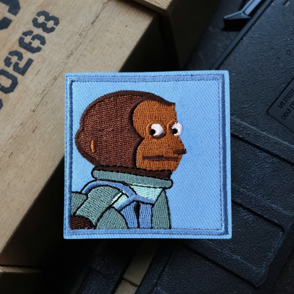 Rucksack Military Style - Awkwardly Timid Monkey Expression Morale Badge