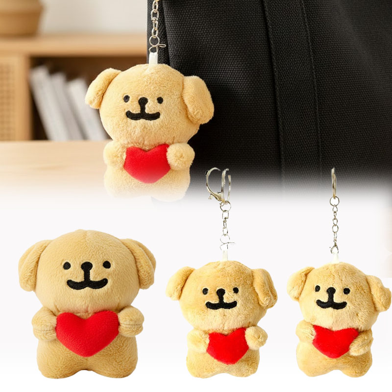 Mini Backpack Purse - 1-10PCS Heart Shaped Dog Plush Keychain