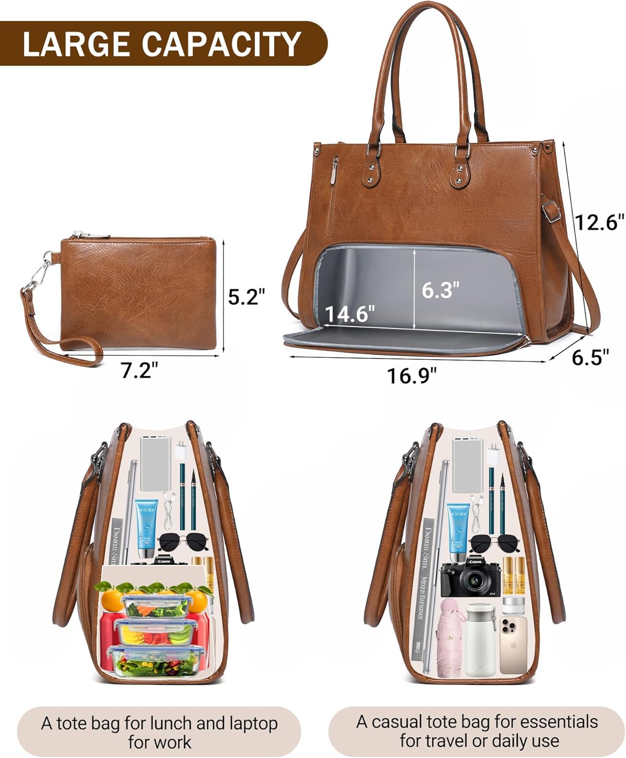 Laptop Backpack 15.6 - 2 in 1 Laptop Tote Bag