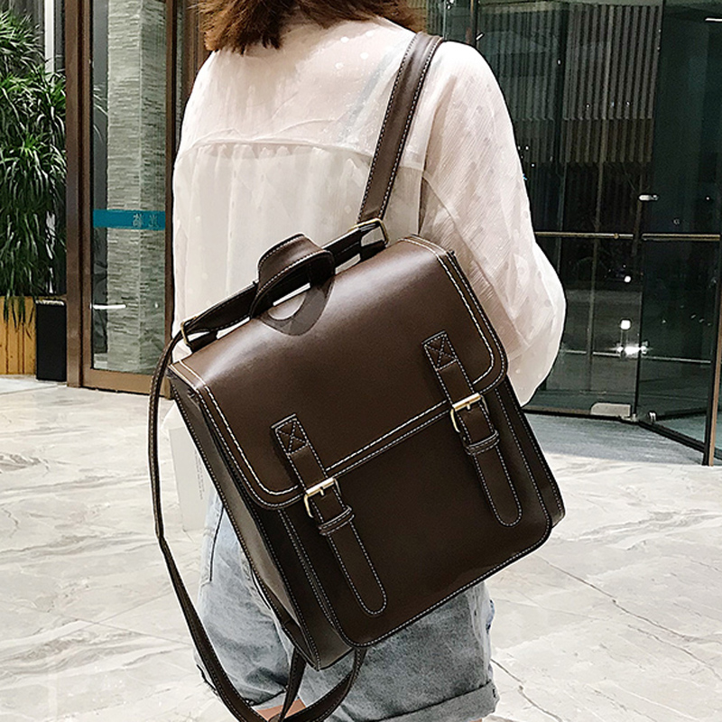 Leather Backpack Vintage - Vintage Backpack Female Pu Leather Bag