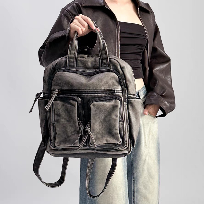 Leather Backpack Vintage - Luxury Soft Washed Pu Leather Back
