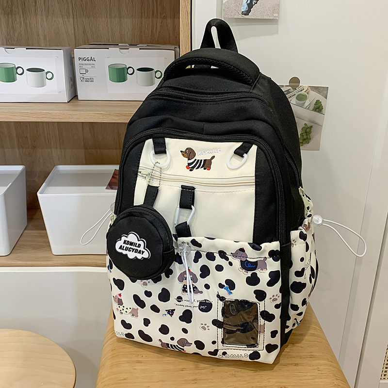 School Backpack Teen - Sweet College Style Spliced Backpack For