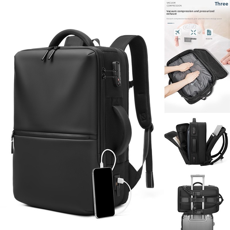 Business Backpack Brief - Multi-functional Men's Vacuum Compression Backpack Customizable