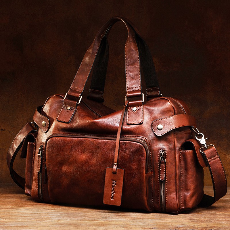 Leather Backpack Vintage - Vintage vegetable tanned leather eraser men's