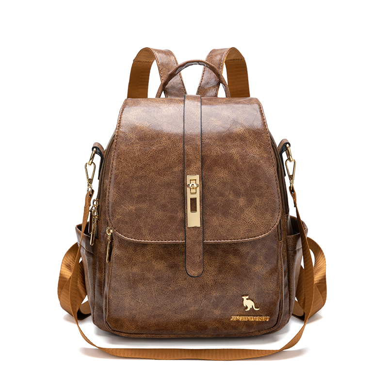 Leather Backpack Vintage - College Women Backpacks Designer Soft Leather
