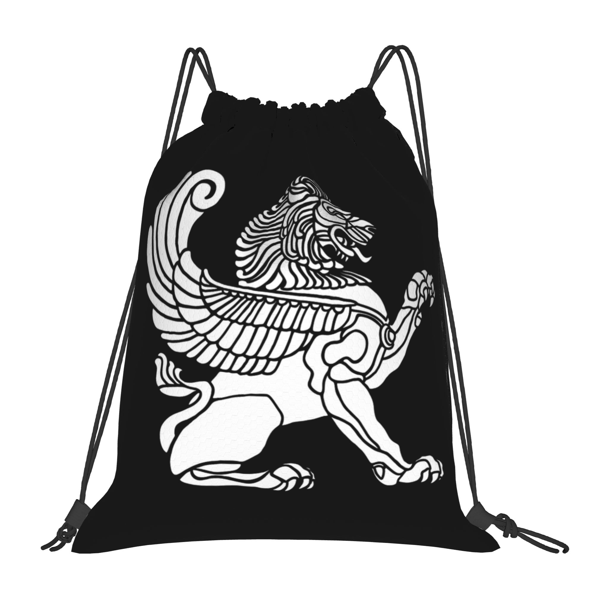 Drawstring Gym Bag - Persian Lion Iranian Iran Persia Symbolism