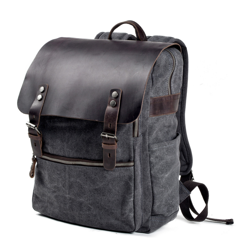 Canvas Backpack Casual - Retro men's backpack, double shoulder bag,