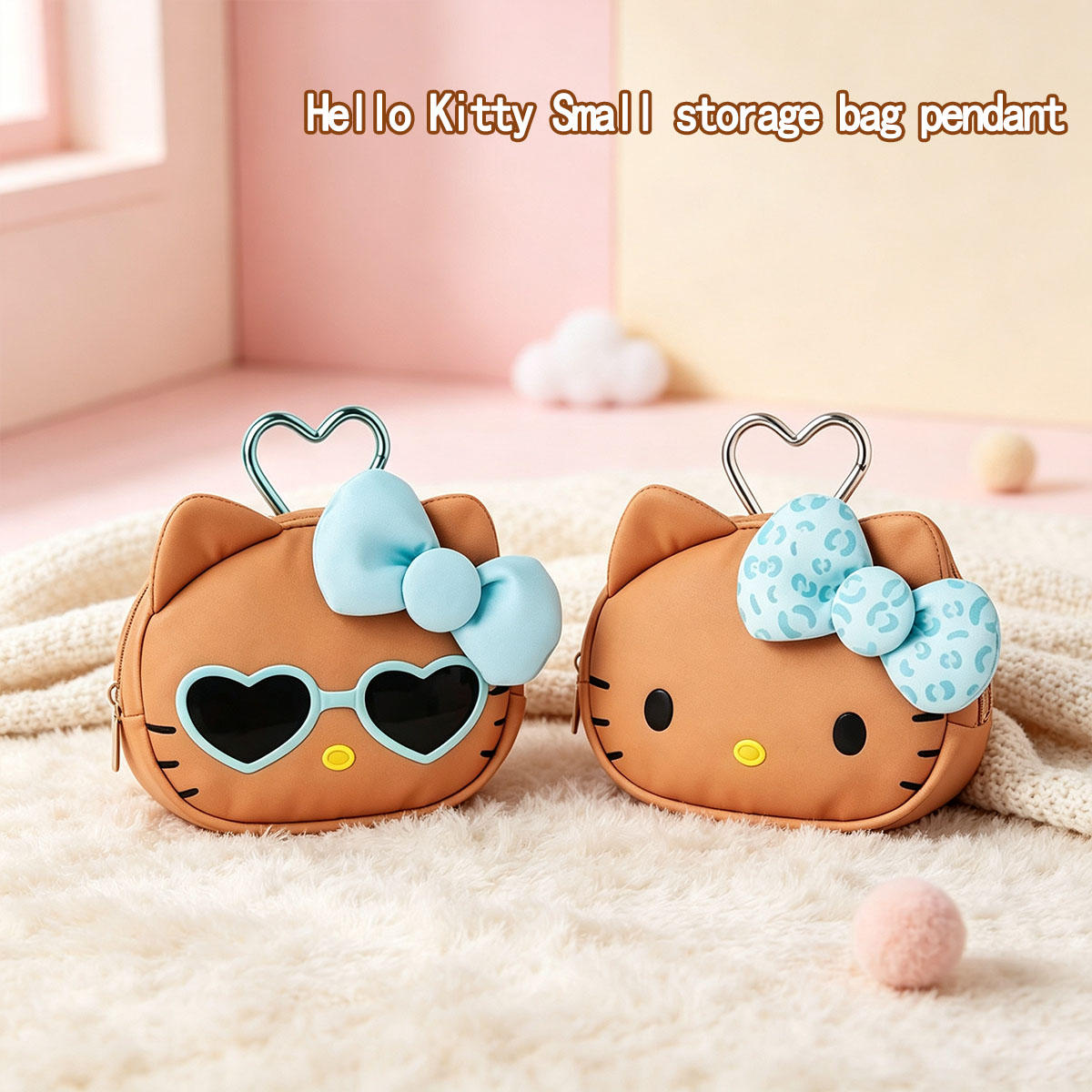 Mini Backpack Purse - Cute Brown Hello Kitty Mini Storage