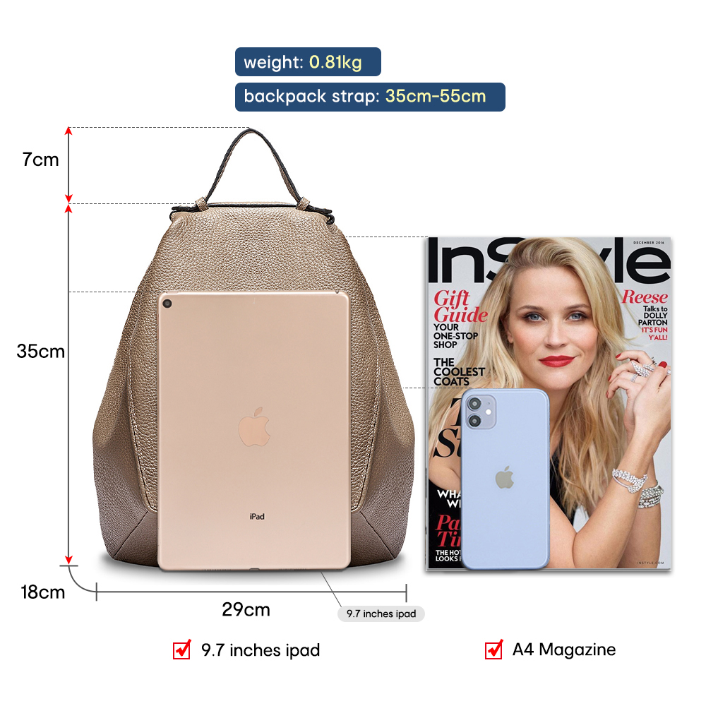 Zency Women 100% Genuine Leath - огляд і ціна Travel Backpack Anti Theft