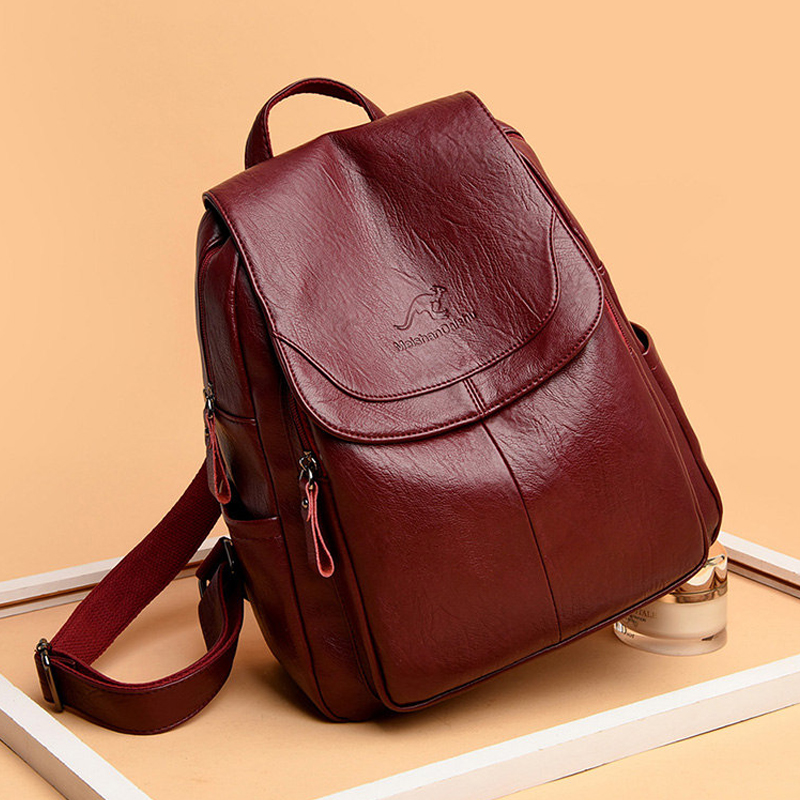 9 Color Women Soft Leather Bac - огляд і ціна Leather Backpack Vintage