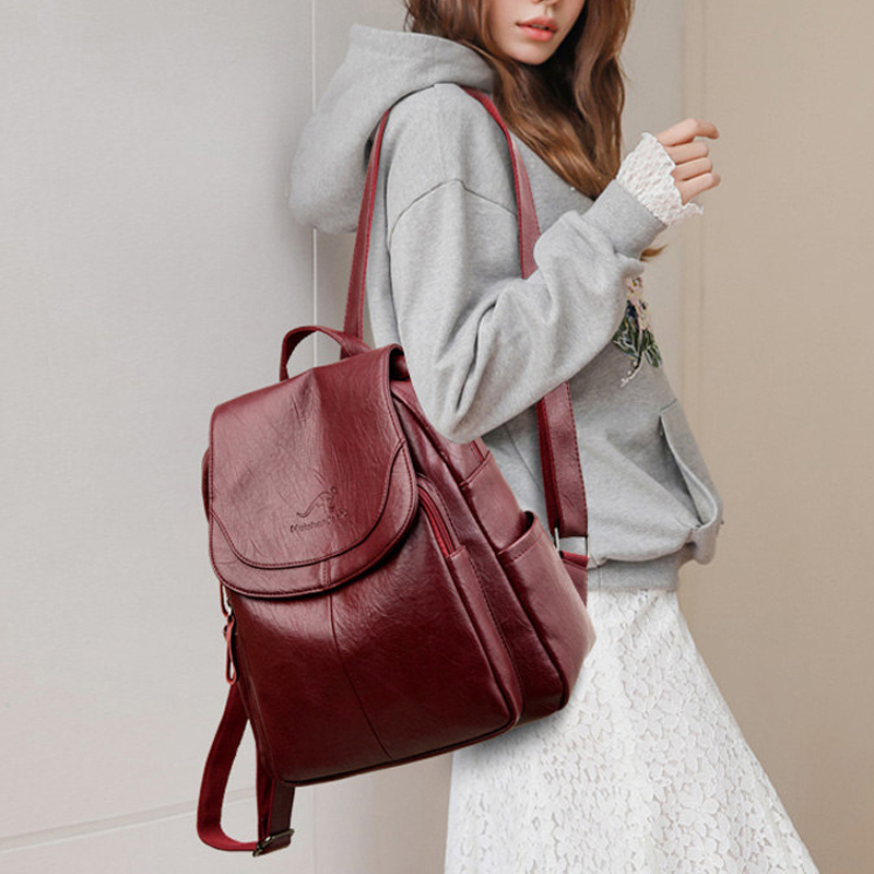 9 Color Women Soft Leather Bac - огляд і ціна Leather Backpack Vintage