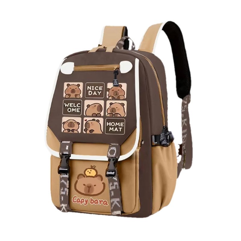 Kawaii Capybara Stylish Khaki  - огляд і ціна School Backpack Teen