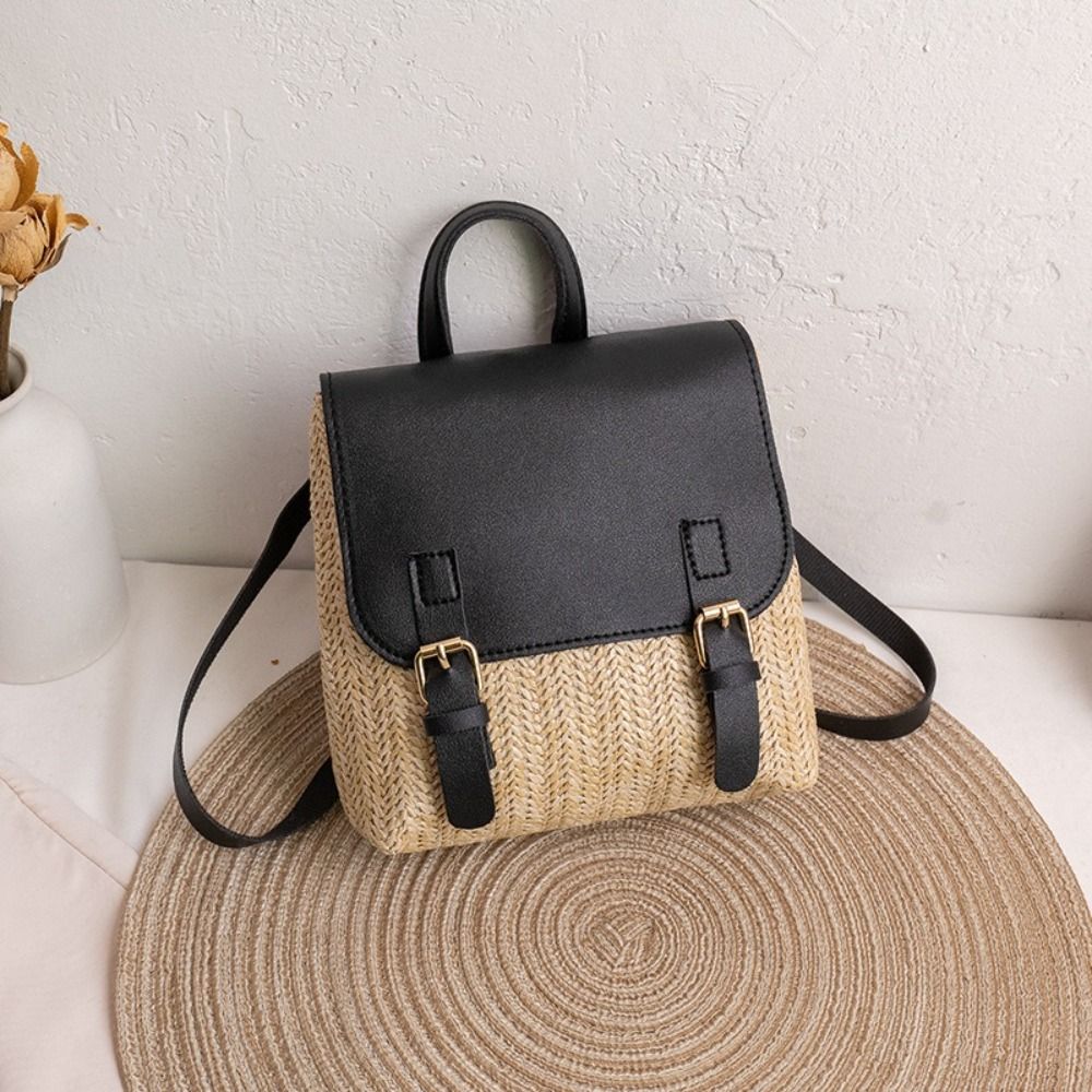Versatile Bag PU Leather Straw - огляд і ціна Leather Backpack Vintage