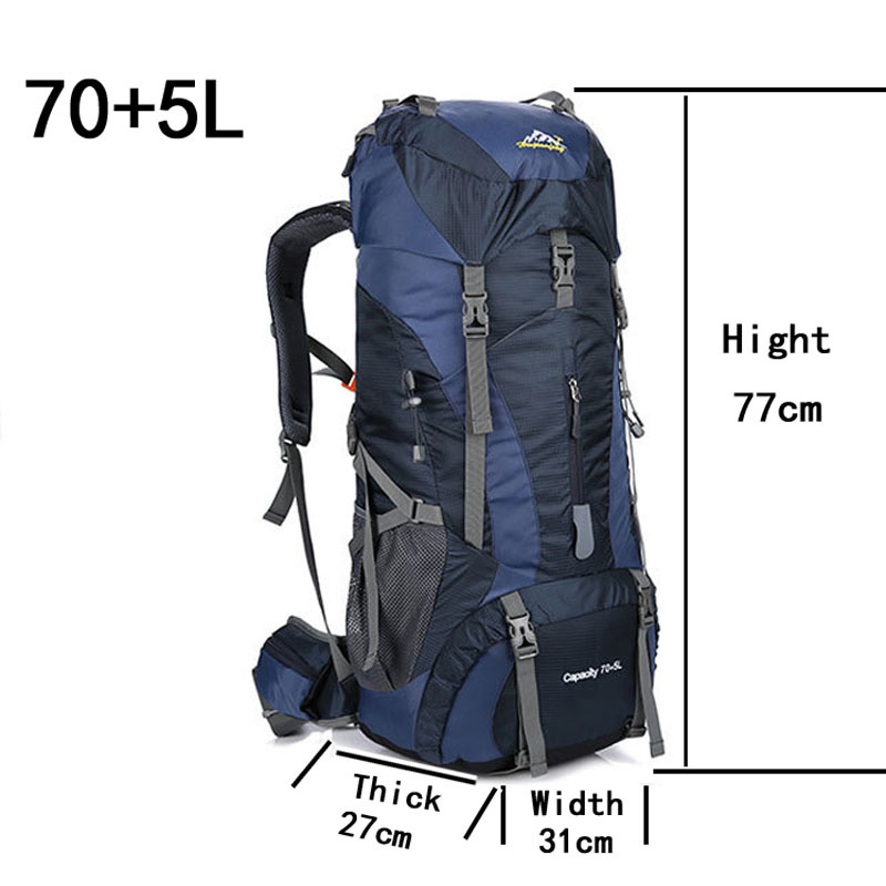 75L Men Women Outdoor Hiking T - огляд і ціна Rain Cover Backpack