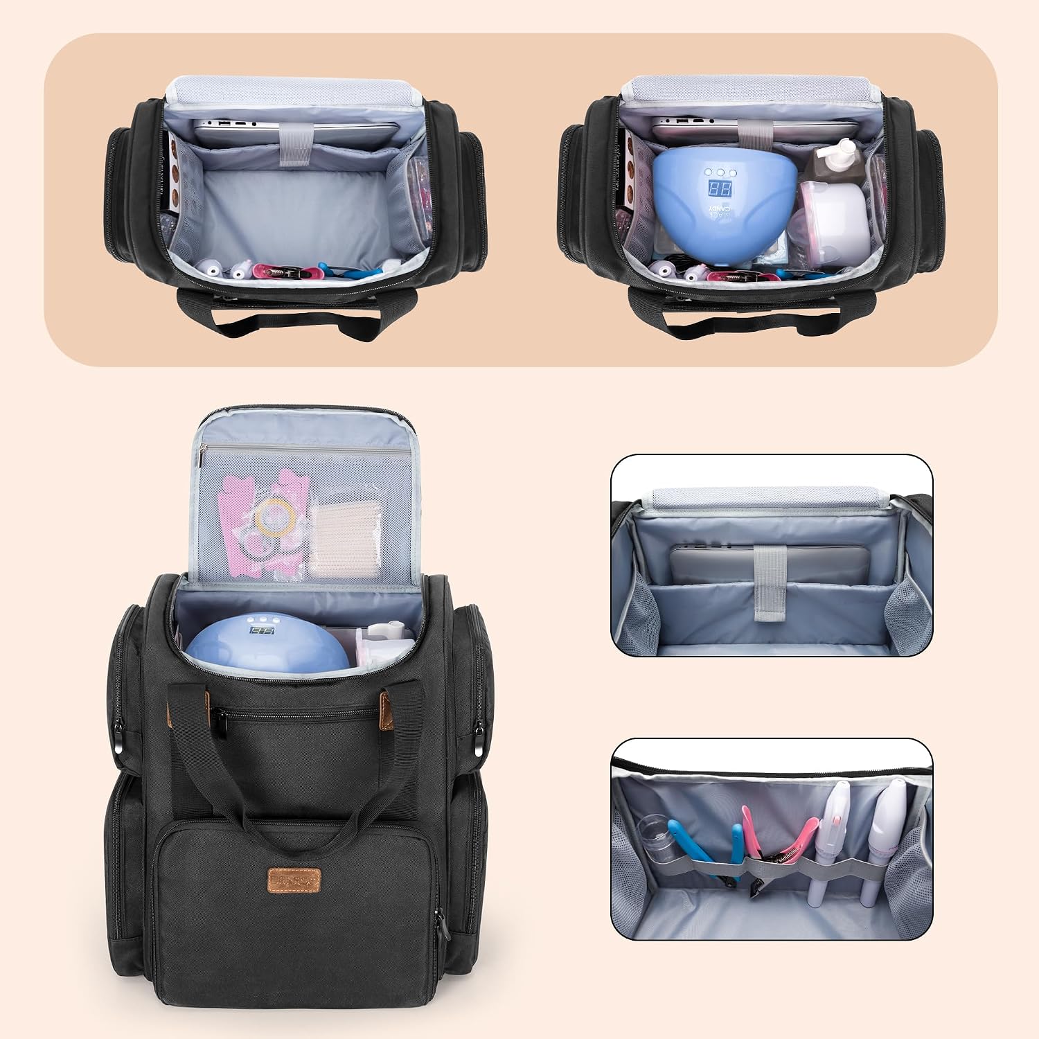 Nail Polish Backpack Holds 70  - огляд і ціна Laptop Sleeve Removable