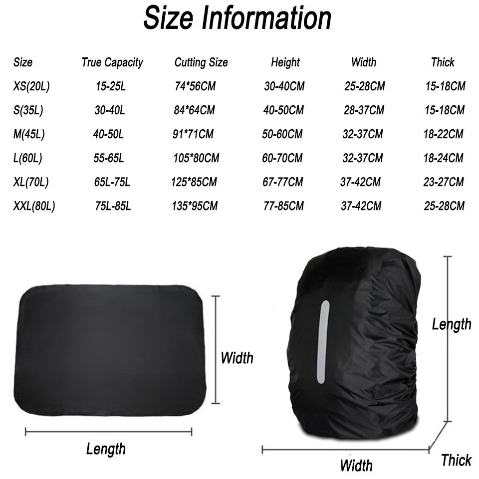 KoKossi 1Pcs 25-80L Backpack R - огляд і ціна Rain Cover Backpack