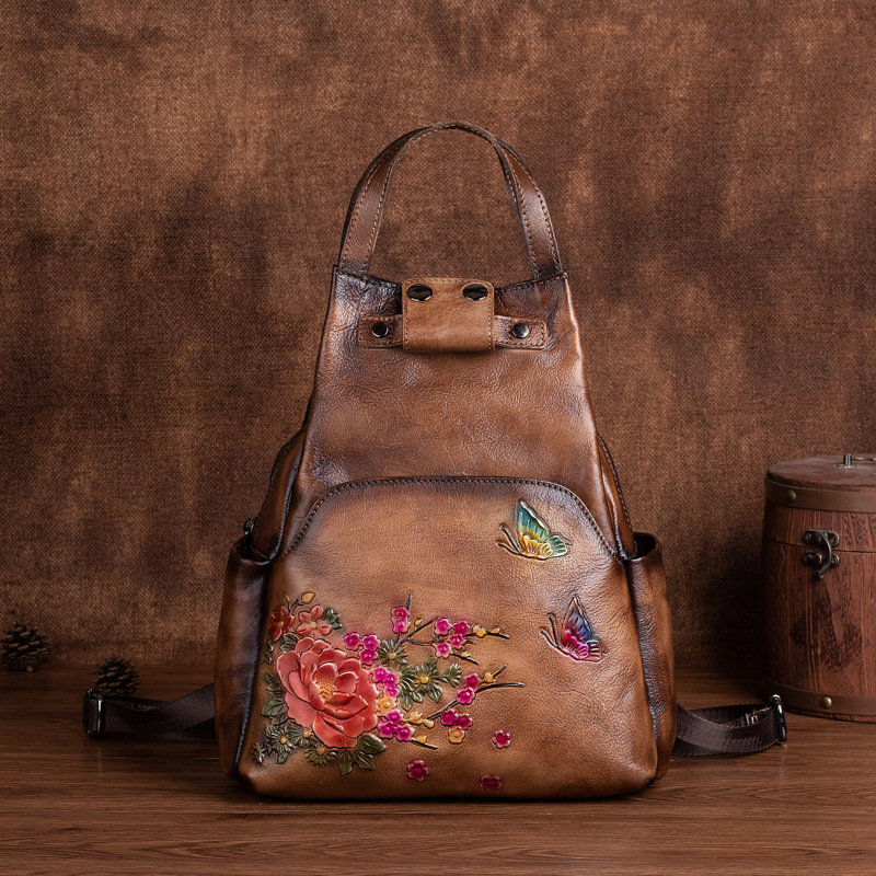 Johnature Genuine Leather Embo - огляд і ціна Leather Backpack Vintage