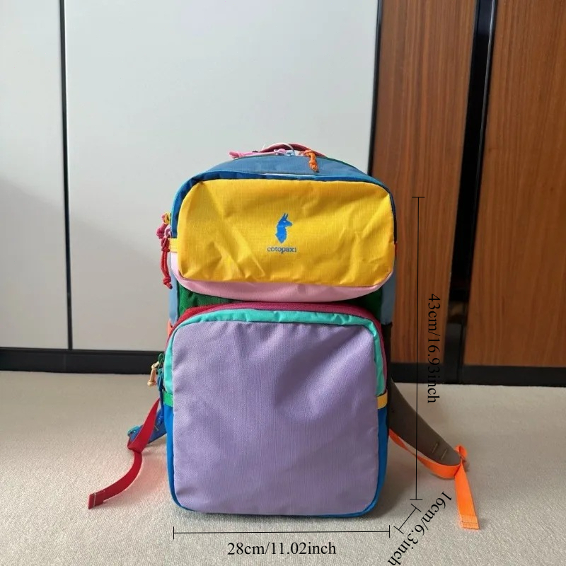 Dopamine Color Block Backpack  - огляд і ціна Canvas Backpack Casual