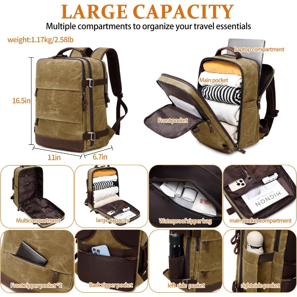 Travel Backpack for Men - Carr - огляд і ціна Canvas Backpack Casual