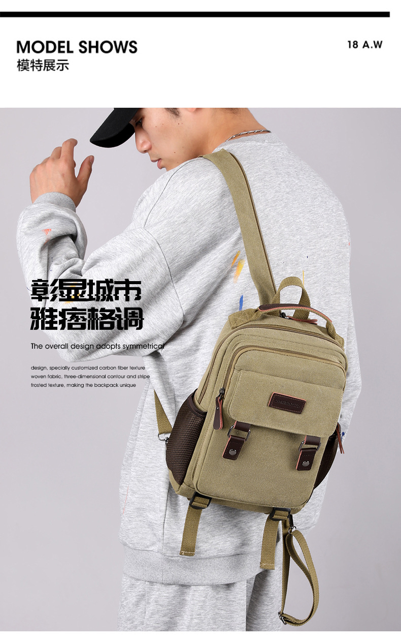 New Canvas Chest Bag Men Large - огляд і ціна Canvas Backpack Casual