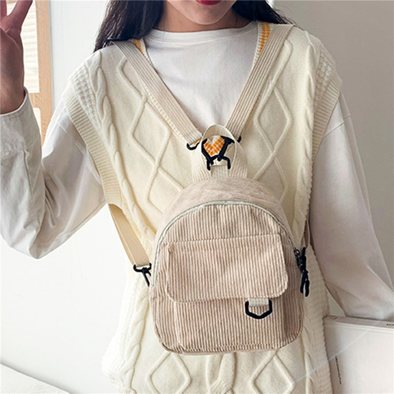 Solid Color Mini Backpack Cord - огляд і ціна Fashion Backpack Women