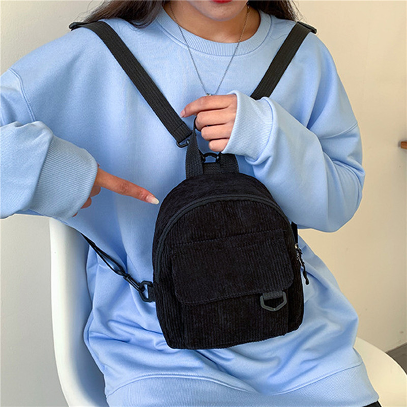 Solid Color Mini Backpack Cord - огляд і ціна Fashion Backpack Women